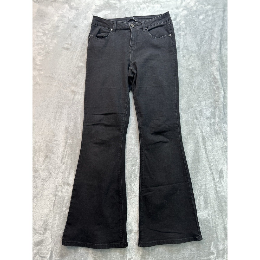 1822 Denim Jeans Womens Sz 10 Black Flare Leg Stretch Denim Western Cowgirl Boho